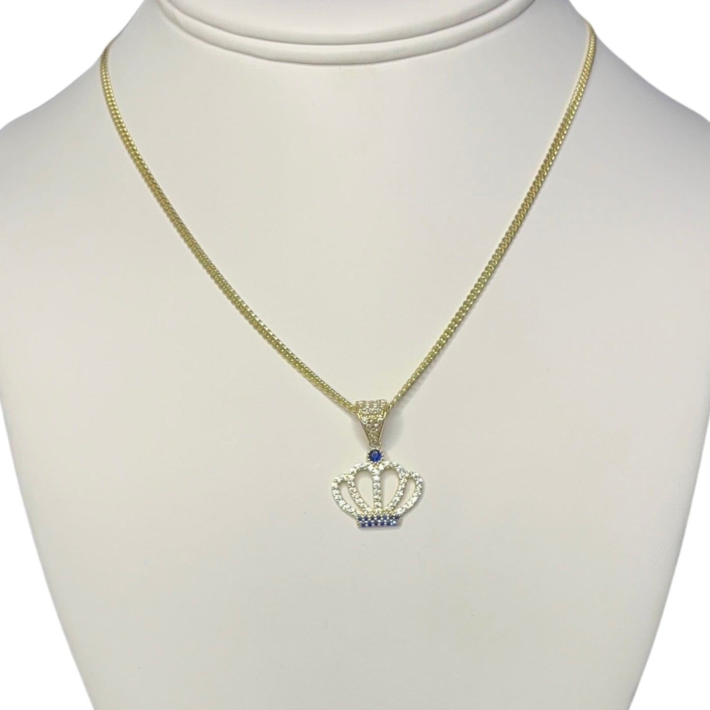 Cuban Link Chain with Crown Zirconia Pendant (10K)
