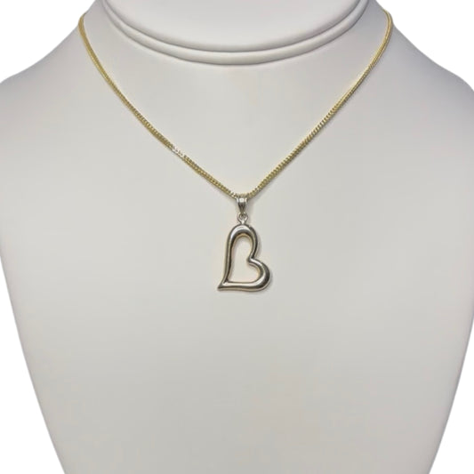 Franco Chain with Heart Pendant (10K Gold)
