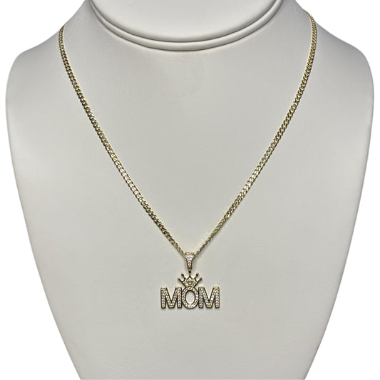 Mama Cuban Link Necklace with Zirconia
