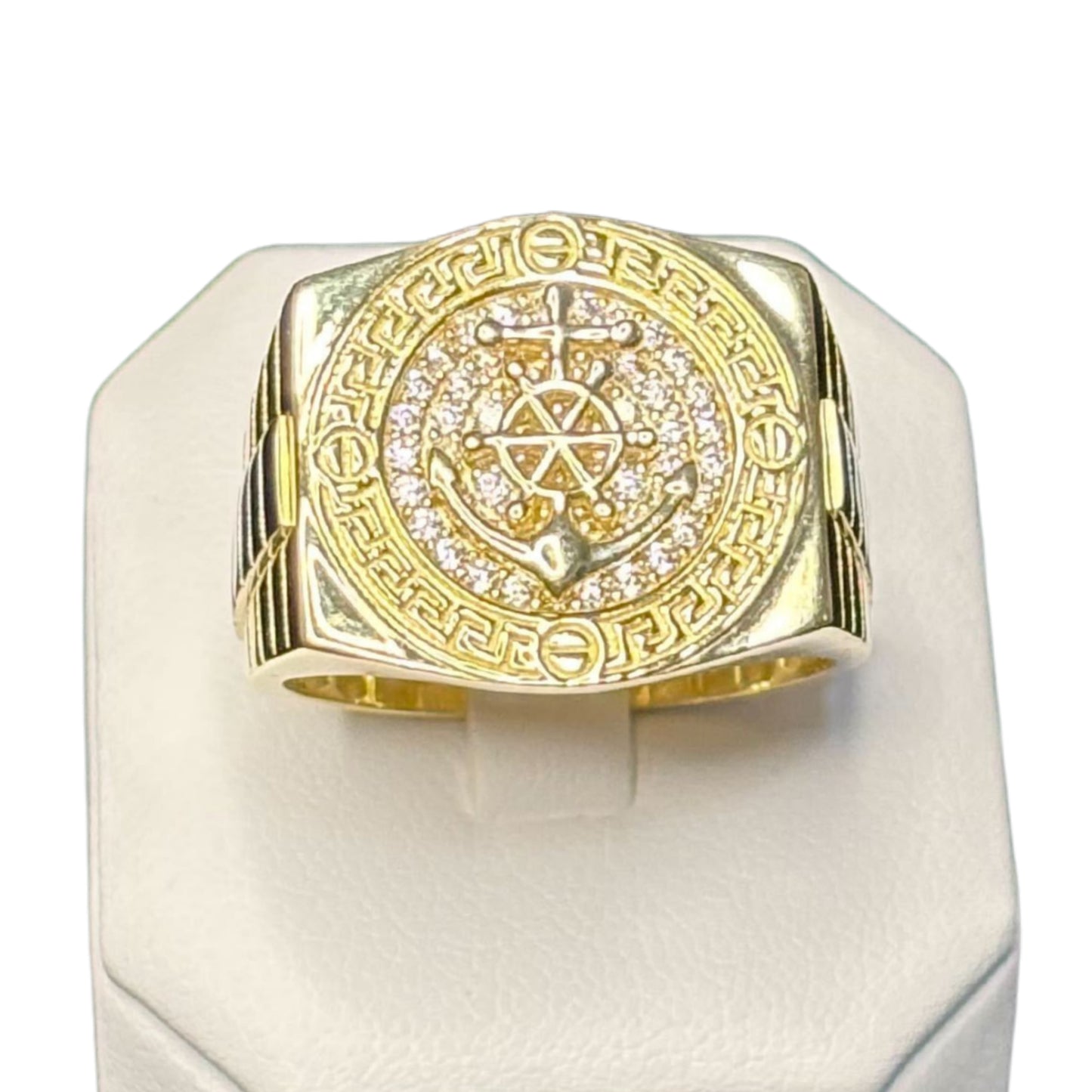 Men’s Anchor Ring with Zirconia (10K Gold)