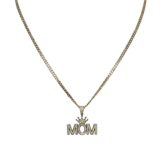 Mama Cuban Link Necklace with Zirconia